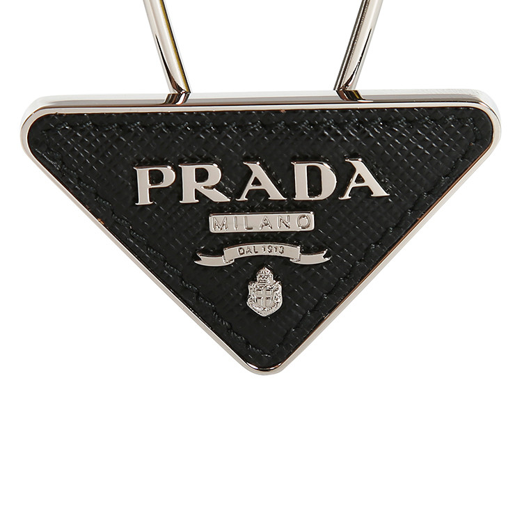 prada/普拉达 金属logo十字纹牛皮钥匙扣 2pp301053