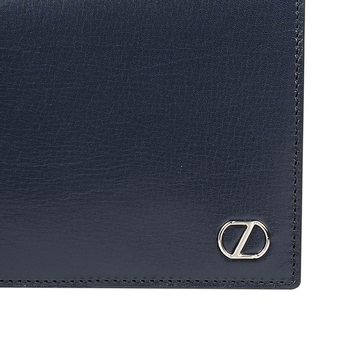 ermenegildozegna/杰尼亚简洁金属logo装饰纹理牛皮革男士钱包e1176z