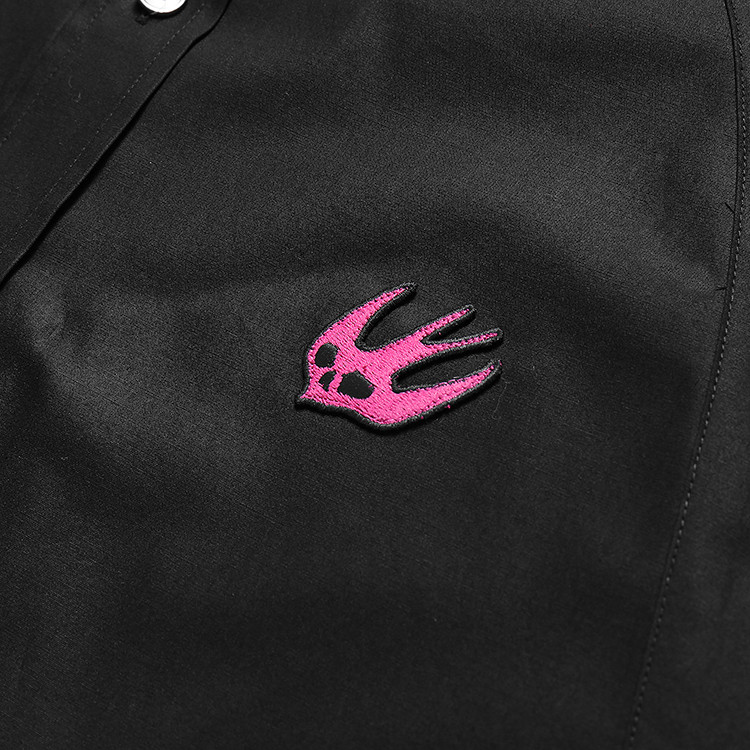 【17新品】mcq/mcq 经典刺绣燕子logo纯色棉质男士长袖衬衫 279782rhp