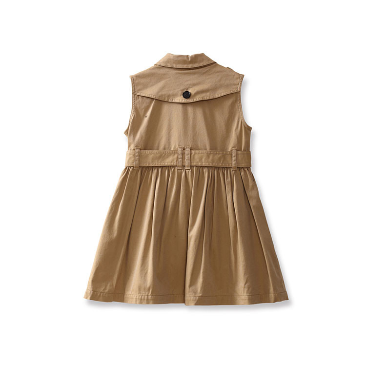 burberry/博柏利 经典双排扣无袖棉质连衣裙 女童裙装/礼服 4006779