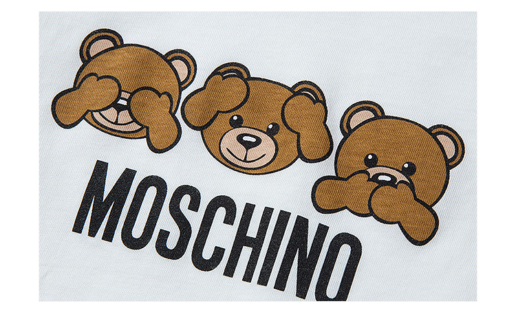 【999元3件】moschino kids/moschino kids 男童白色棉质小熊图案t恤