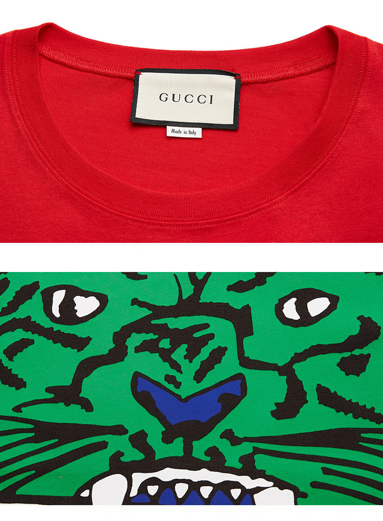 19春夏新品gucci/古驰 棉质印花图案女士短袖t恤 492347xjarg