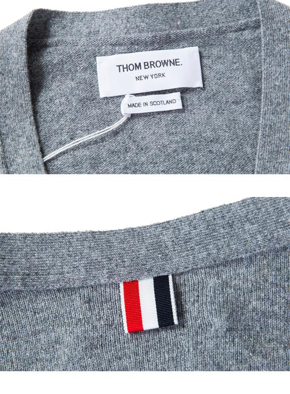 18秋冬thom browne/thom browne汤姆·布朗 开司米纽扣开襟衫男士针织