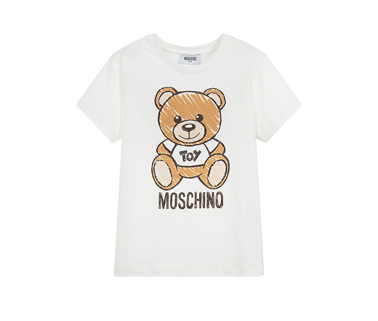 19春夏新品 moschino kids/moschino kids 男女童同款混纺小熊图案t恤