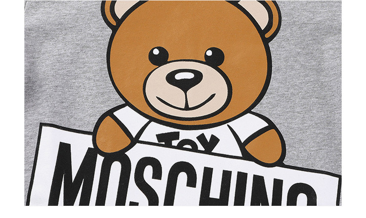 moschino kids/moschino kids 男童灰色混纺小熊图案t恤 hum01y lba04