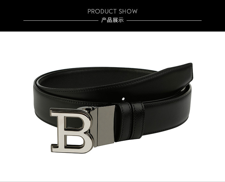 【bally巴利 腰带】bally/巴利男士腰带b字带头双面 b
