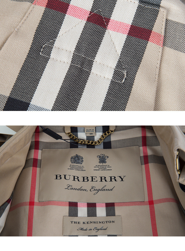 burberry/博柏利 男女通款中性蜂蜜色棉质肯辛顿版型中长款男士风衣