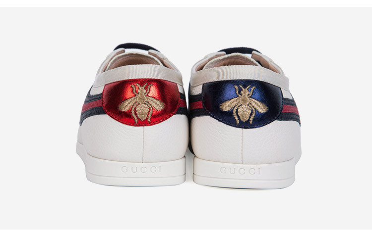 gucci/古驰男士牛皮昆虫刺绣时尚休闲鞋 483266 bxoq0