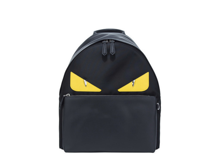 fendi/芬迪 男士黑色尼龙牛皮拼接时尚双肩背包 7vz012 a2fs f0r2a