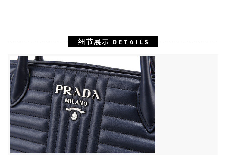 prada/普拉达女士diagramme系列黑色牛皮手提单肩包清仓j1ba1652d91f