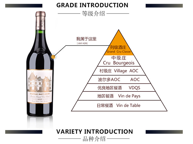 【一级庄 奥比昂副牌】奥比昂酒庄副牌干红葡萄酒 法国原瓶 750ml