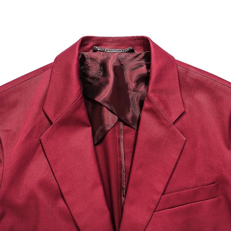 versace/范思哲男士酒红色男士单西外套