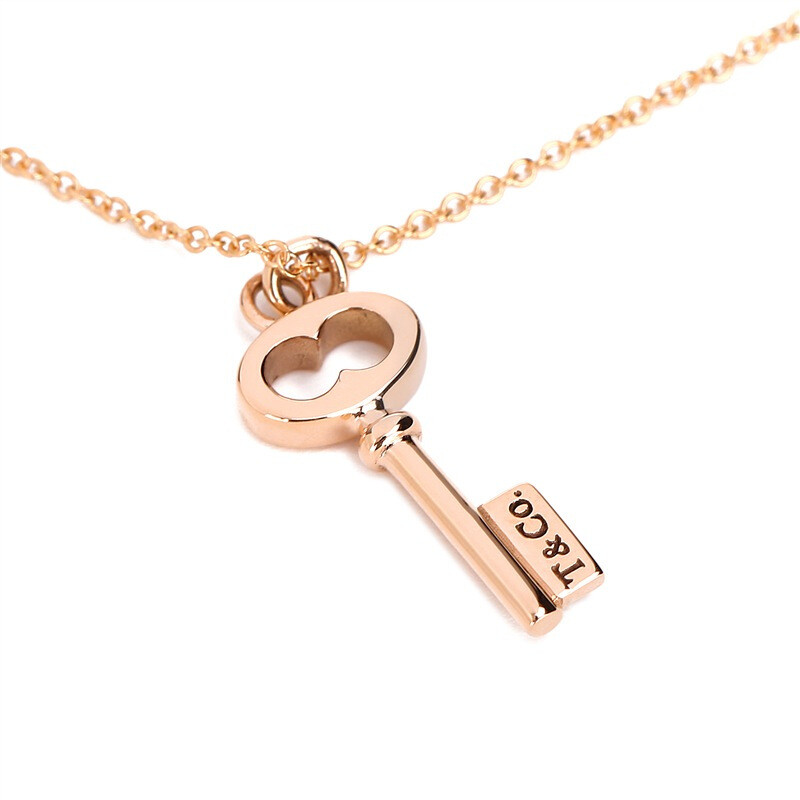 Tiffany&Co./蒂芙尼KEYS系列玫瑰金色钥匙吊坠项链25460952