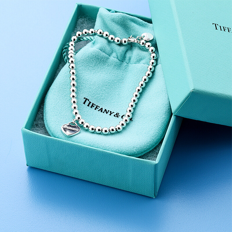 tiffany&co logo,tiffany&cologo tiffany & co./蒂芙尼 女士时尚心型吊牌925银圆珠手链 24711781