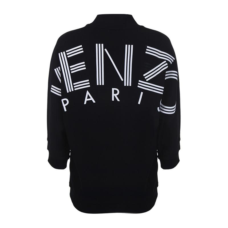 kenzo/高田贤三 18秋冬 黑色v领后背字母logo长袖女卫衣 f002to704952