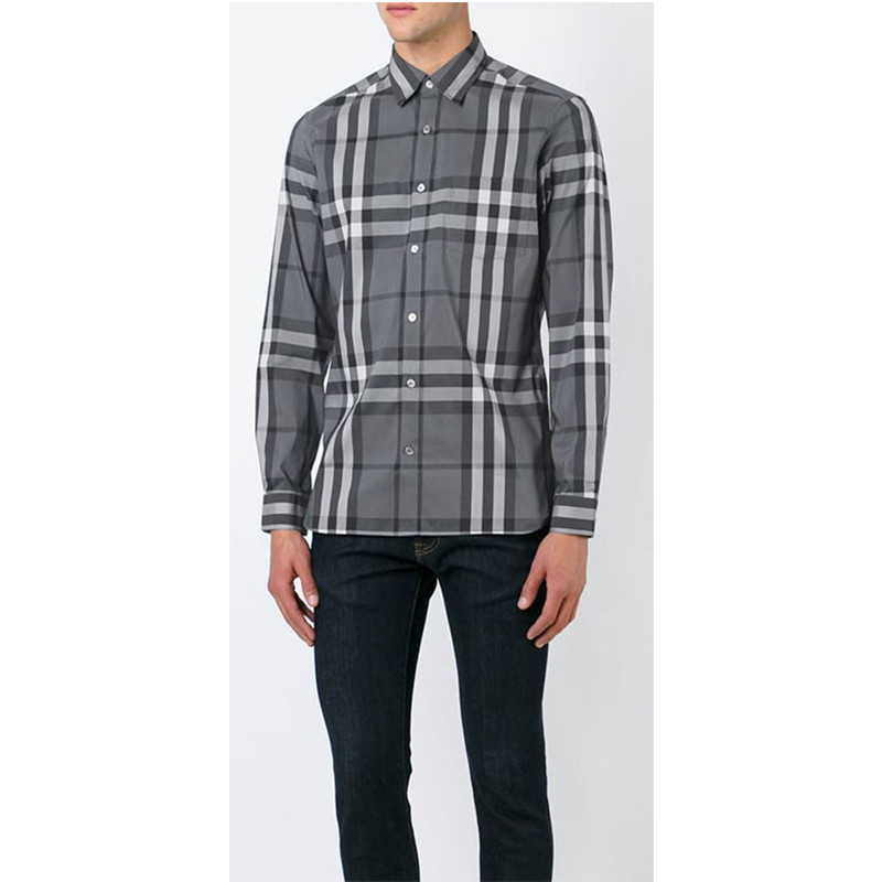 Burberry男士,burberry男士夹克 burberry/博柏利 经典格子翻领男士长袖衬衫