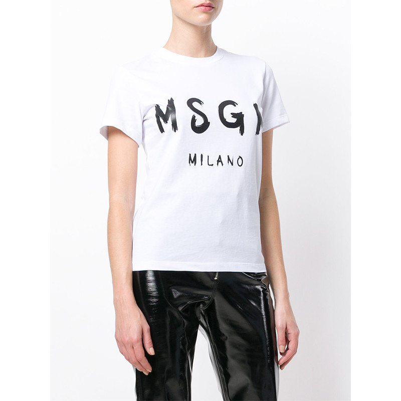 MSGM/MSGM  经典唐嫣明星同款字母印花女士短袖T恤  1000MDM60 100200