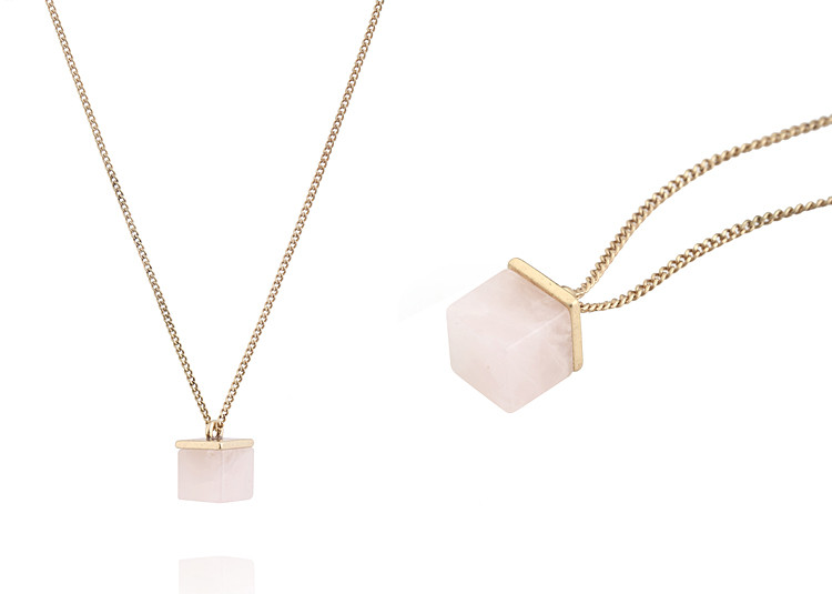 【designer jewelry】a&c/a&c] shaped quarz时尚长款百搭项链 混搭单