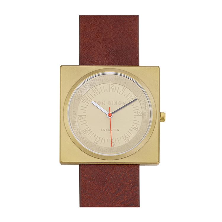 tom dixon/tom dixon eclectic by tom dixon 玻璃表盘黄铜表壳牛皮