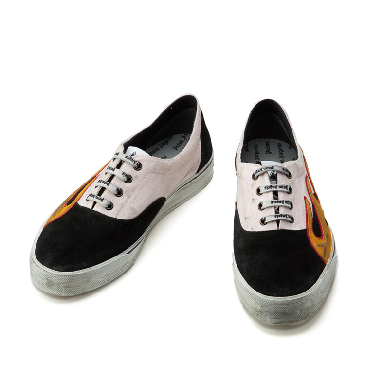 palmangels上海专柜,palmangels palmangels/palmangels黑白拼接火焰休闲鞋98b4pagsh102【10 corso