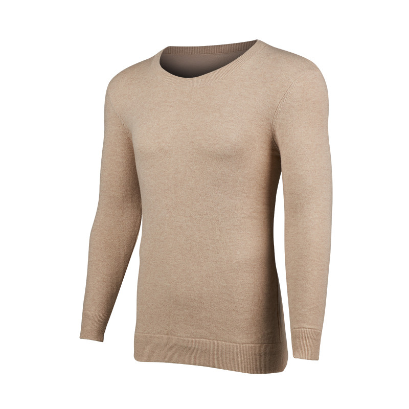 SUNLEO/圣力欧男士保暖内衣-外层30%羊绒+70%羊毛+（里层莫代尔）双层针织毛衣舒适保暖上衣