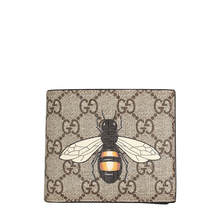gucci/古驰经典时尚蜜蜂系列黑色pvc女士短款钱夹 451268-k5z1n