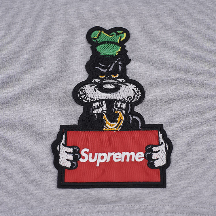 supreme spain18秋冬潮流logo明星经典款纯棉灰色刺绣套头连帽情侣男