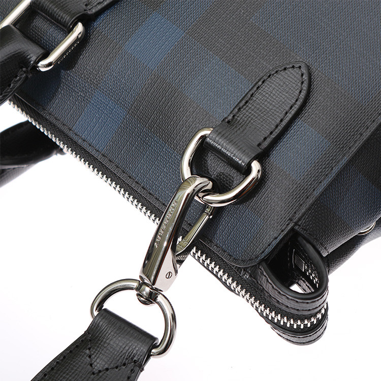 burberry/博柏利london系列大号版拉链开合海军蓝/黑色拼色其他材质可