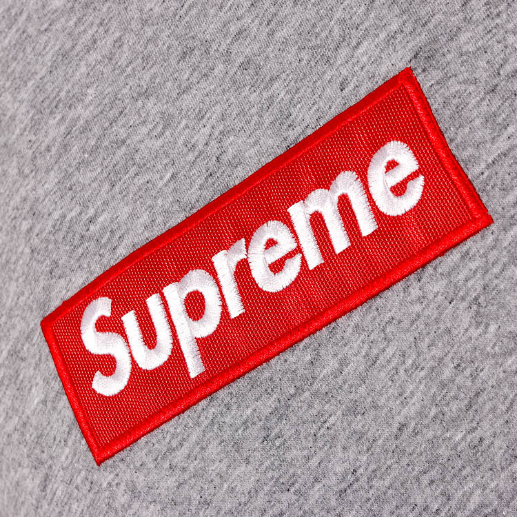 supreme/supreme潮流logo明星经典款修身版圆领纯棉灰色情侣款男士