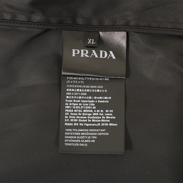 prada/普拉达 经典三角标 时尚休闲 拉链斜插兜 连帽套头黑色 男士