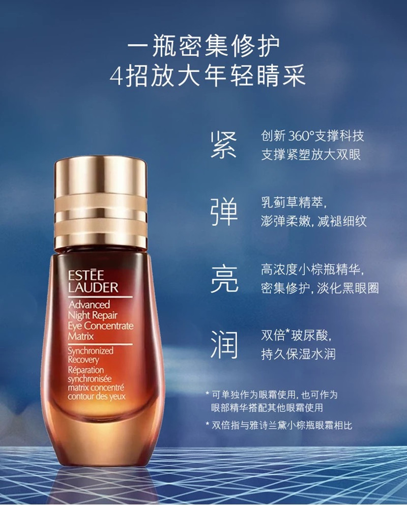 【预售】Estee Lauder/雅诗兰黛 小棕瓶密集修护眼精华 5ml*3 保湿淡化细纹