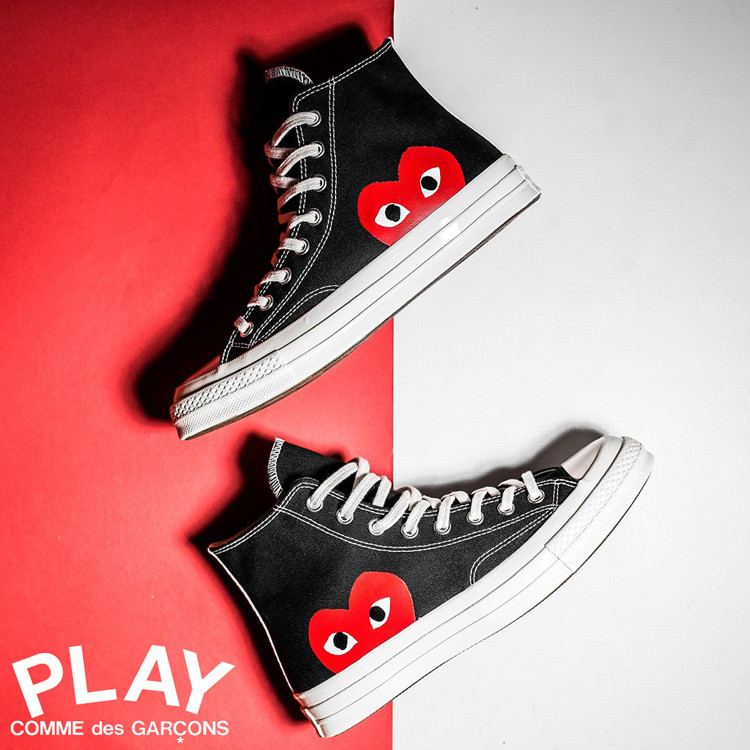 cdg play x converse 匡威1970s联名川久保玲黑色帆布鞋 150204c