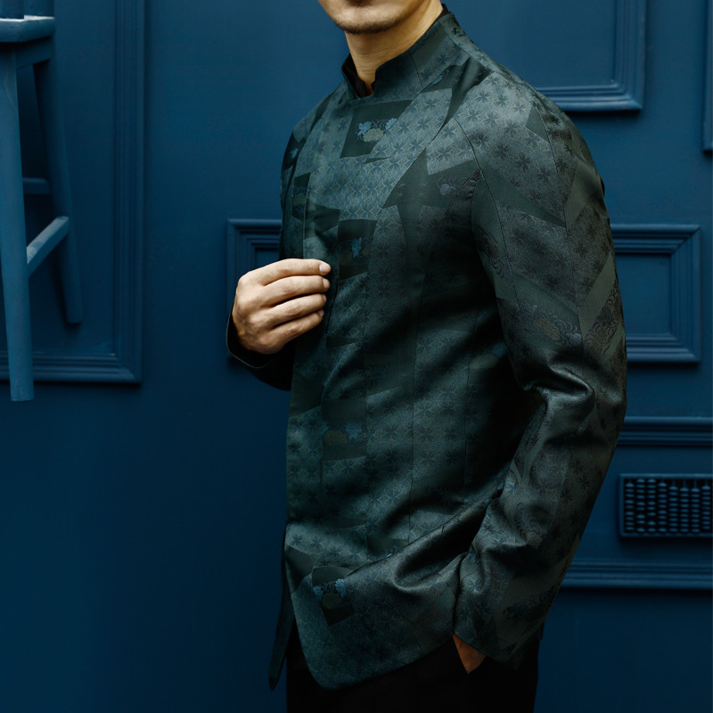 zhengxitang/正蹊堂 song brocade coat/宋锦外套 纯手工真丝宋锦男士