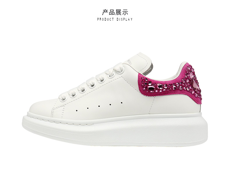 alexander mcqueen/亚历山大麦昆粉钻设计鞋款女鞋休闲鞋小白鞋508289