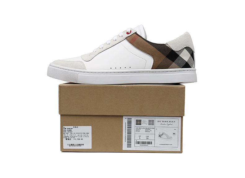 19春夏burberry/博柏利 男士休闲运动鞋板鞋 小白鞋 白色鞋 4054022