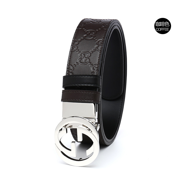 gucci/古驰 双g扣头 经典印花logo图案牛皮革男士腰带皮带473030cwcwn