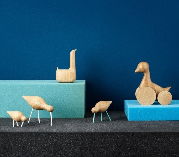 丹麦normann shorebird 水鸟摆件 木雕玩具 装饰玩物 实木 可爱 软装