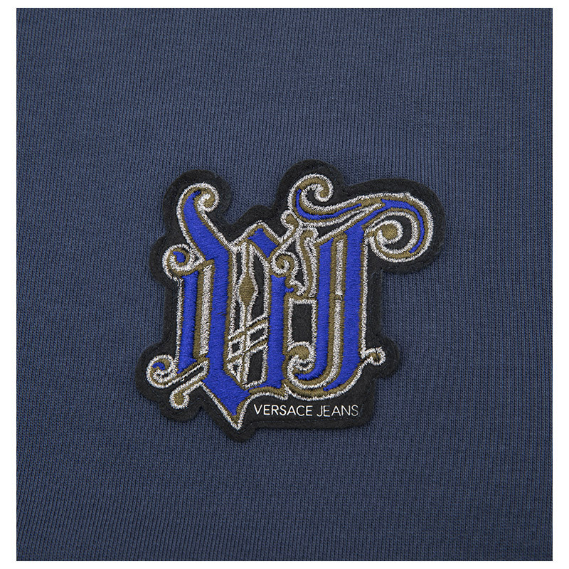 versacejeans/范思哲牛仔-刺绣vj图案装饰纯棉套头男卫衣