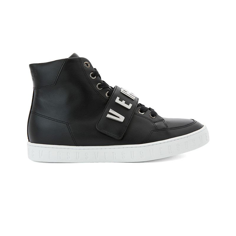 【18秋冬新品】versus/versus金属logo字母装饰牛皮高帮女士休闲运动