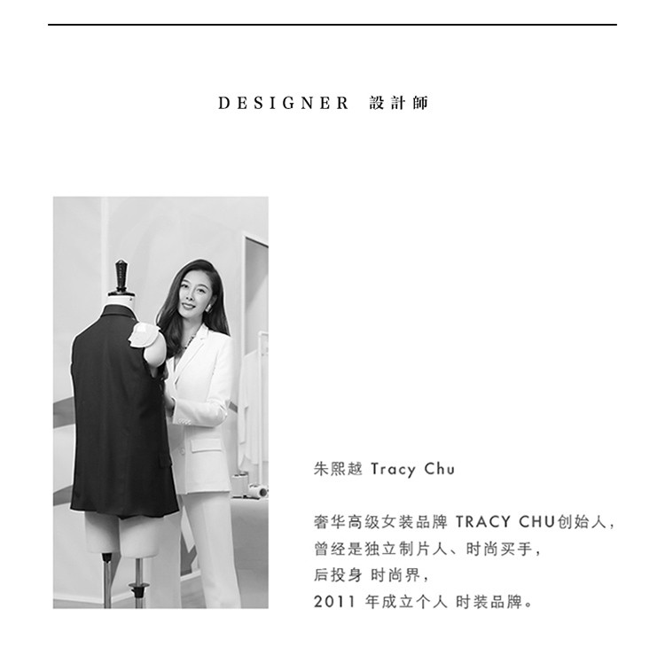 tracy chu/tracy chu朱熙越设计师warm系列女士衬衫黑色真丝衬衫女士