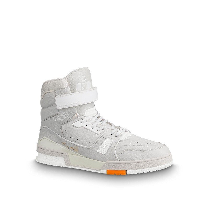 lvtrainer灰色,lvtrainer灰白 louis vuitton/路易威登 19秋冬男士新款lv trainer浅灰色休闲运动鞋