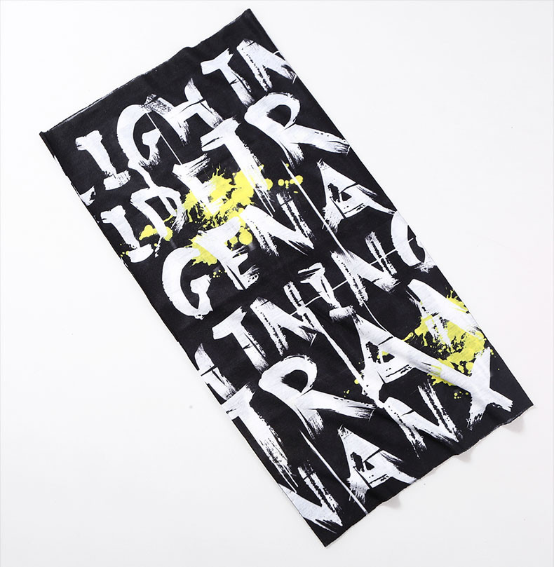 genanx&闪电潮牌 运动 男士 头巾 涂鸦 嘻哈 街头文化 潮 黑白 撞色