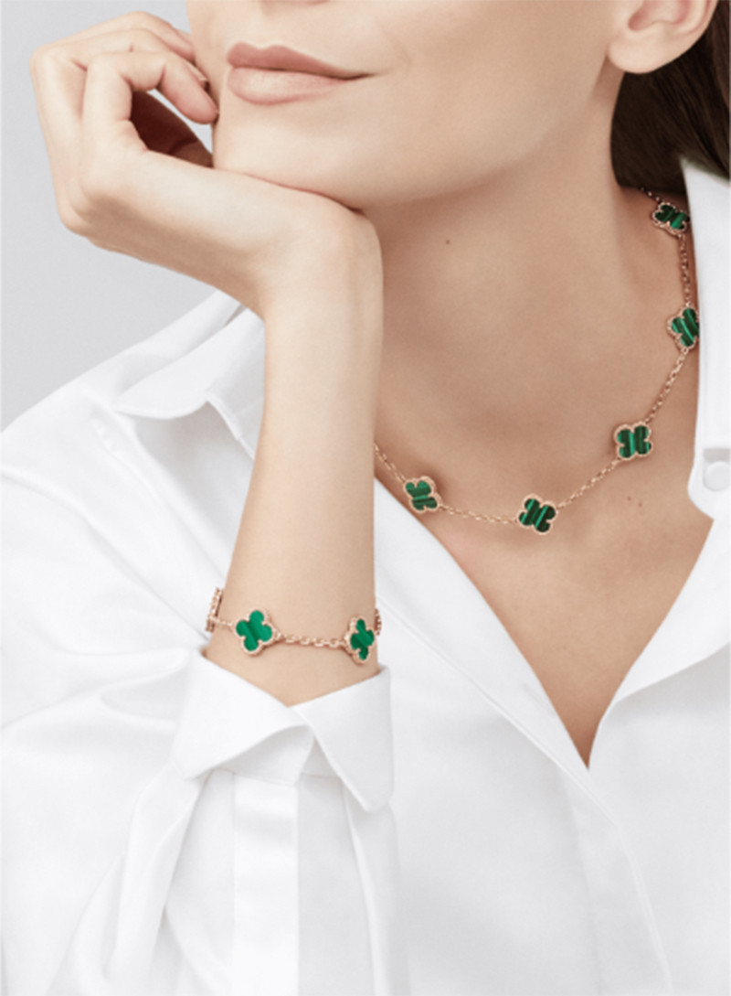 van cleef & arpels/梵克雅宝vintage alhambra系列女士四叶草手链 5