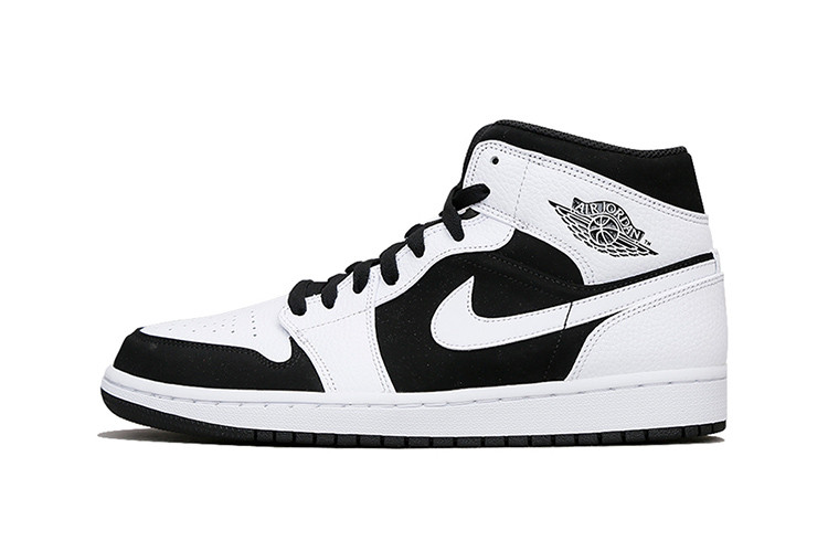 耐克nike aj1 情侣款 熊猫 nike air jordan1 mid 黑白 554724-113