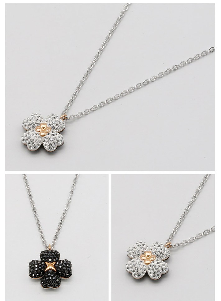 swarovski/施华洛世奇 latisha flower 链坠 双面四叶草小花项链 镀