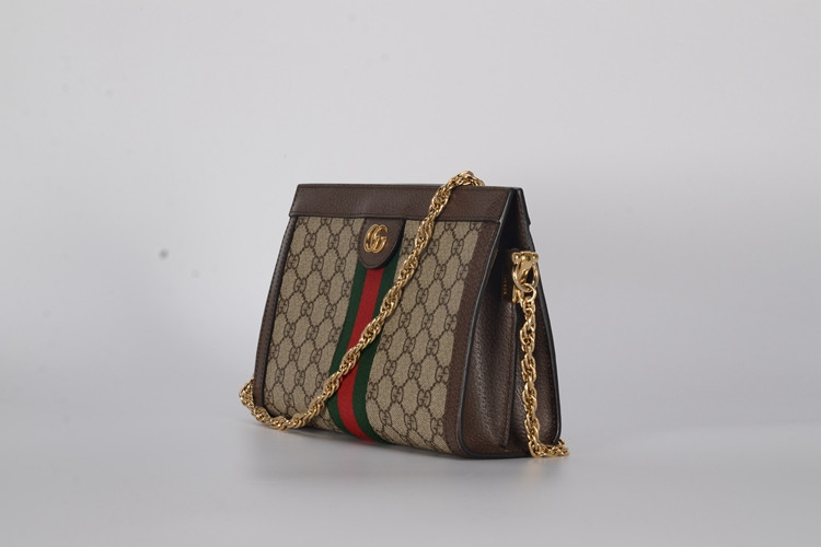 gucci/古驰 ophidia gg帆布女士单肩斜挎链条包【a级已使用】