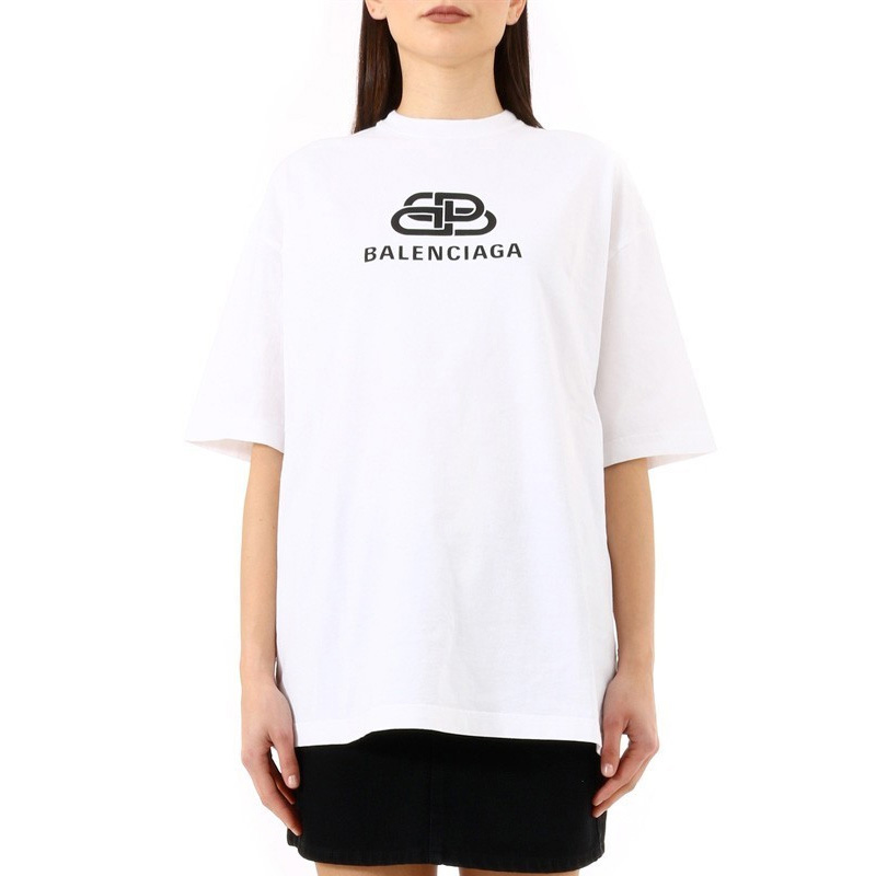 balenciaga/巴黎世家 女士短袖t恤 中袖t恤 logo 白色 570813-tev48