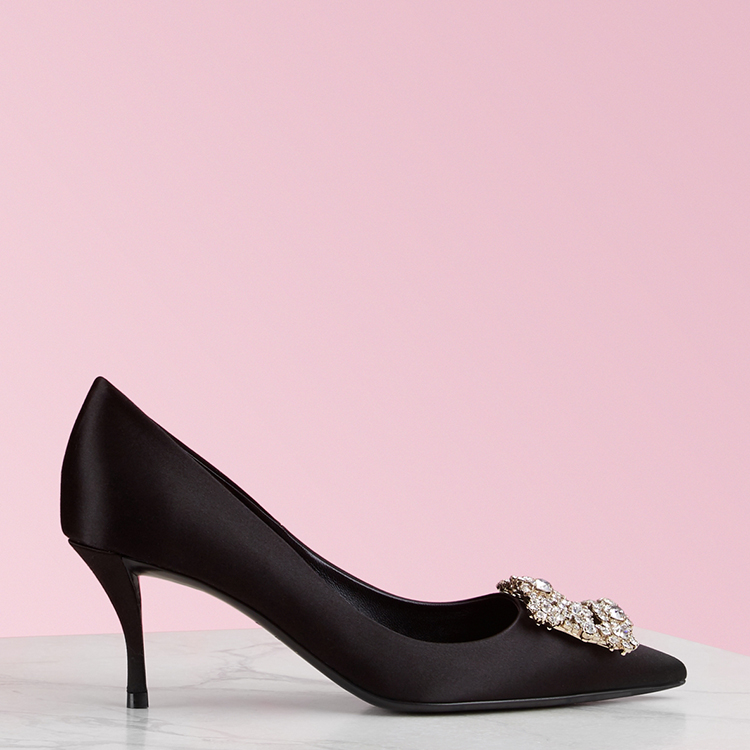 RogerVivier/罗杰·维维亚FlowerStrass丝缎单鞋 婚鞋