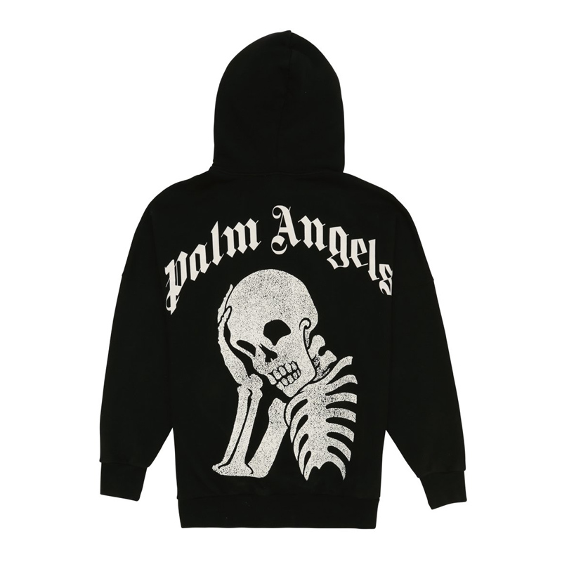 palmangels壁纸,palmangelslogo 【19秋冬新款】palm angels/palm angels 男士黑色后背骷髅连帽衫卫衣