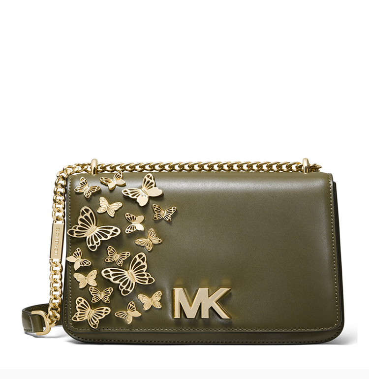 michael kors/迈克·科尔斯mk 19新品女士牛皮革蝴蝶装饰侧面风琴链条